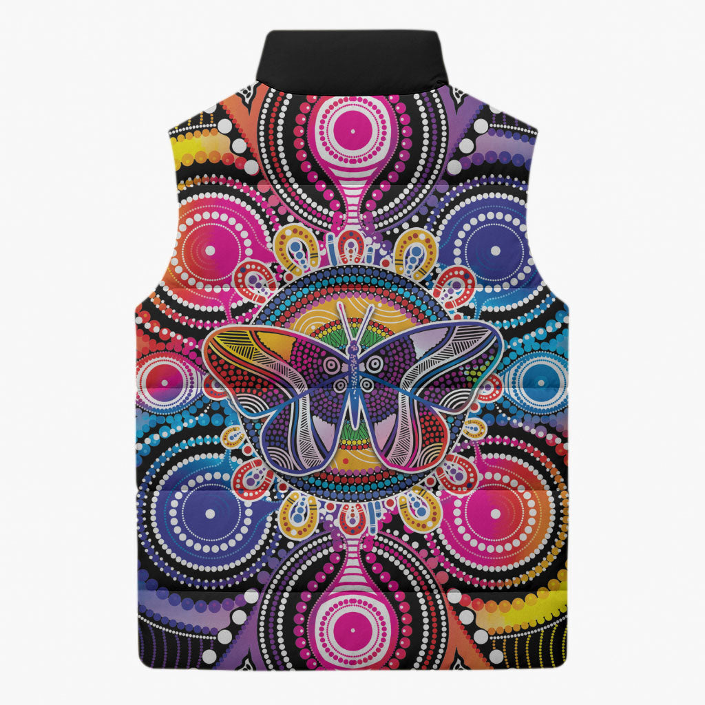 Australia Indigenous Autism Support Sleeveless Puffer Jacket Its Okay To Be Different