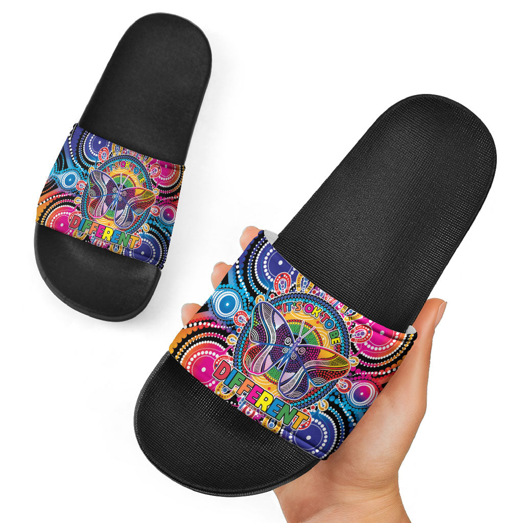 Australia Indigenous Autism Support Slide Sandals Its Okay To Be Different
