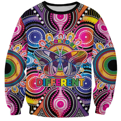 Australia Indigenous Autism Support Sweatshirt Its Okay To Be Different