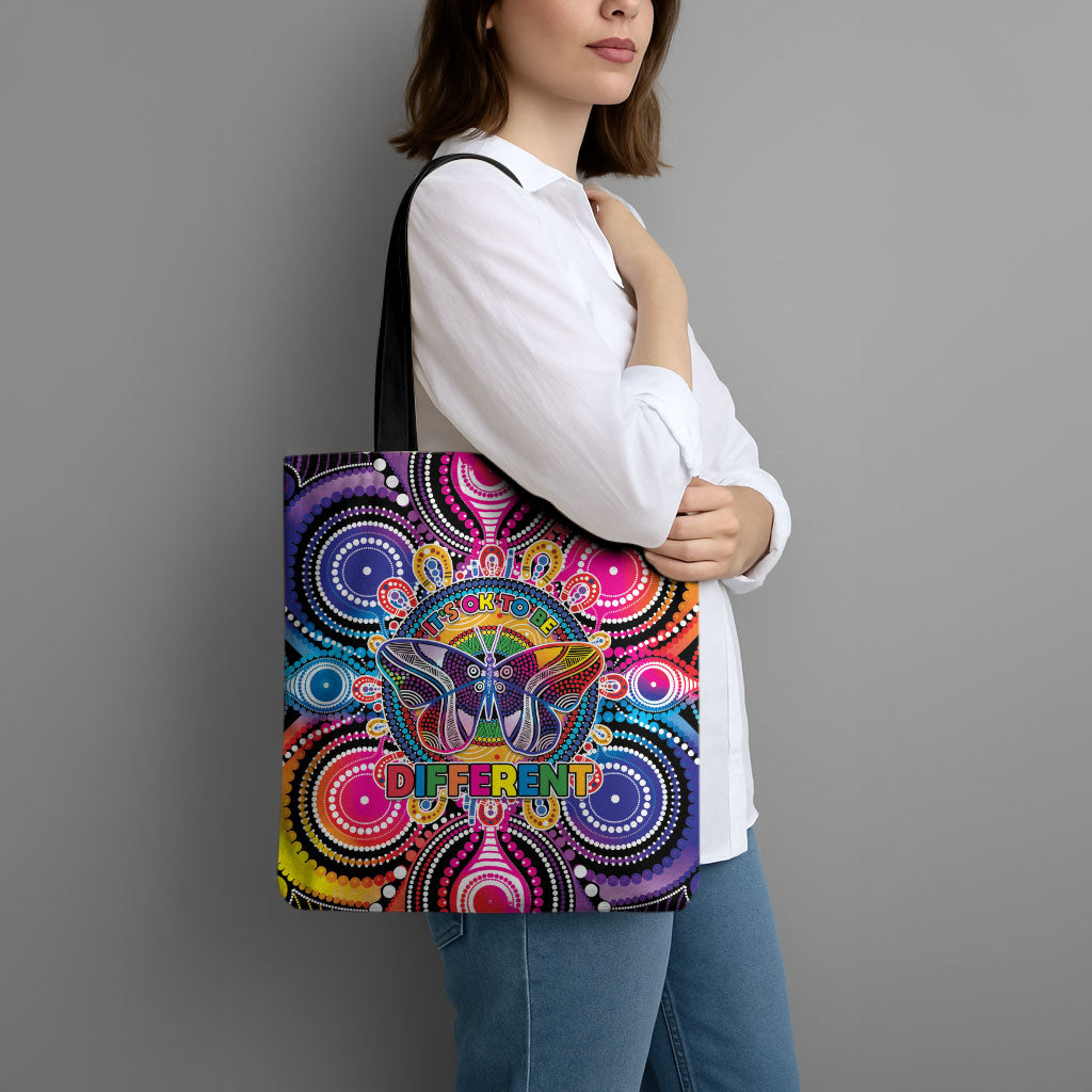 Australia Indigenous Autism Support Tote Bag Its Okay To Be Different