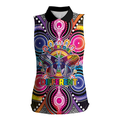 Australia Indigenous Autism Support Women Sleeveless Polo Shirt Its Okay To Be Different