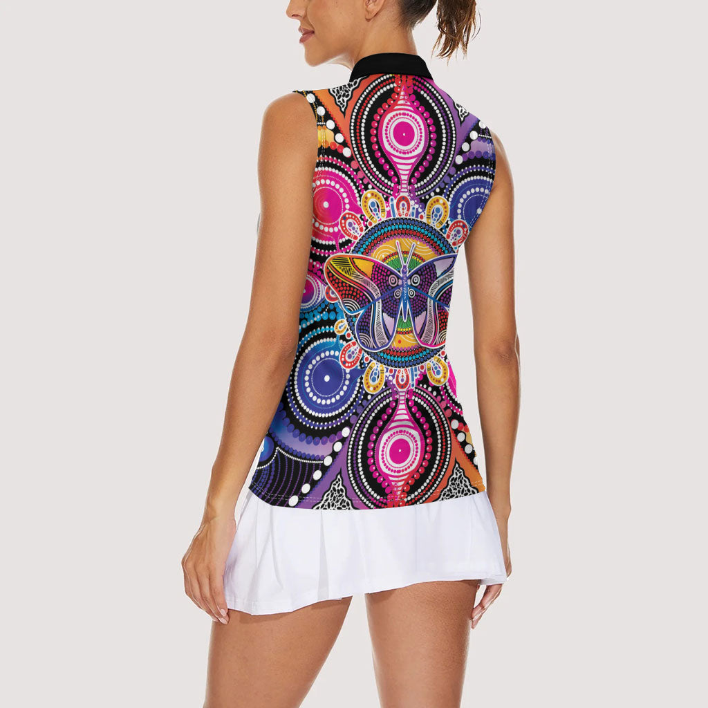 Australia Indigenous Autism Support Women Sleeveless Polo Shirt Its Okay To Be Different