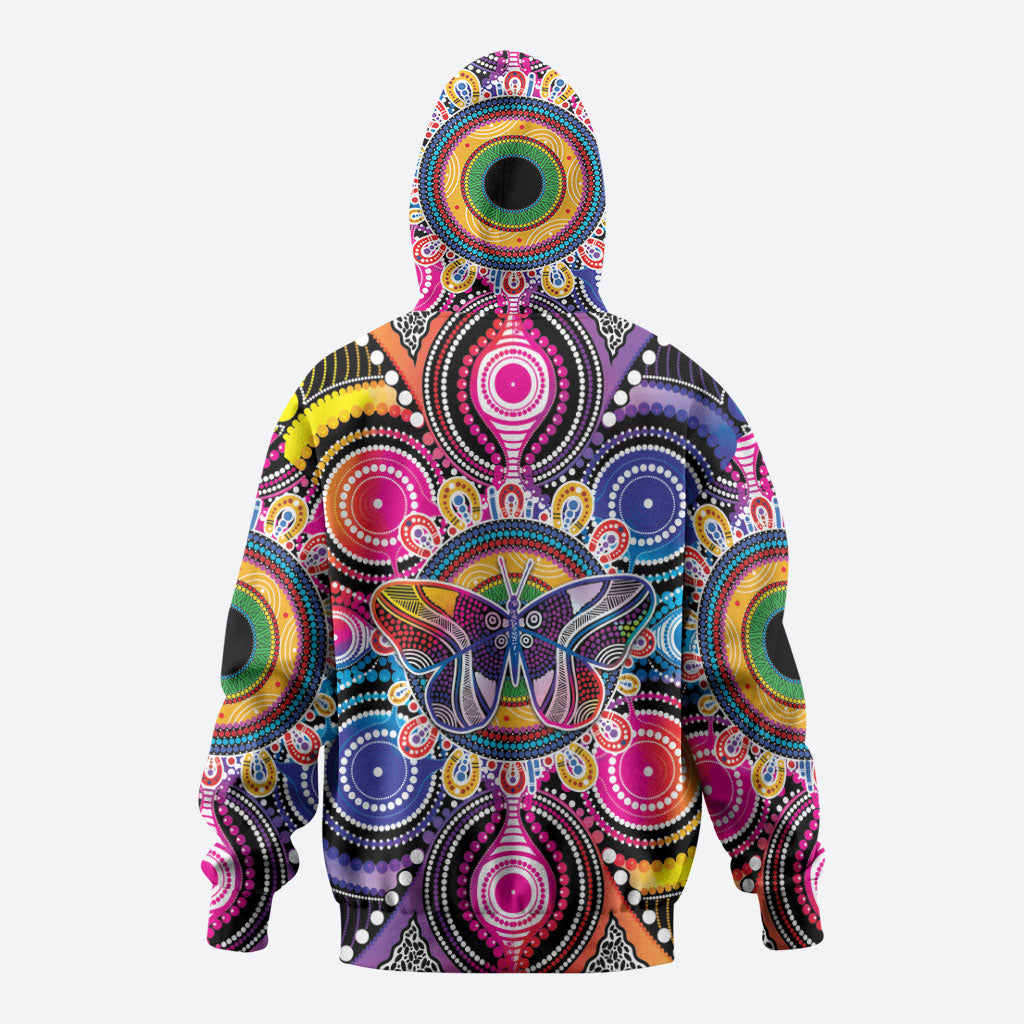 Australia Indigenous Autism Support Zip Hoodie Its Okay To Be Different