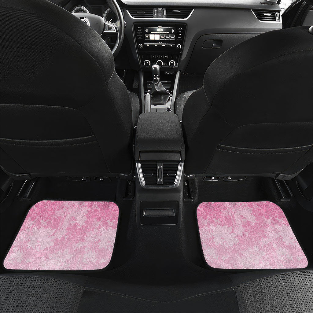 Personalised Memorial Pink Breast Cancer Support Car Mats Plumeria Floral Tribal Pattern