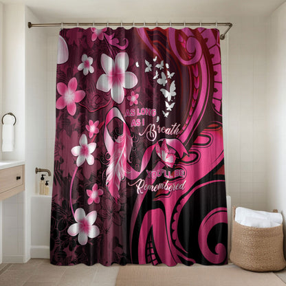 Memorial Breast Cancer Support Bathroom Set Plumeria Floral Tribal Pattern
