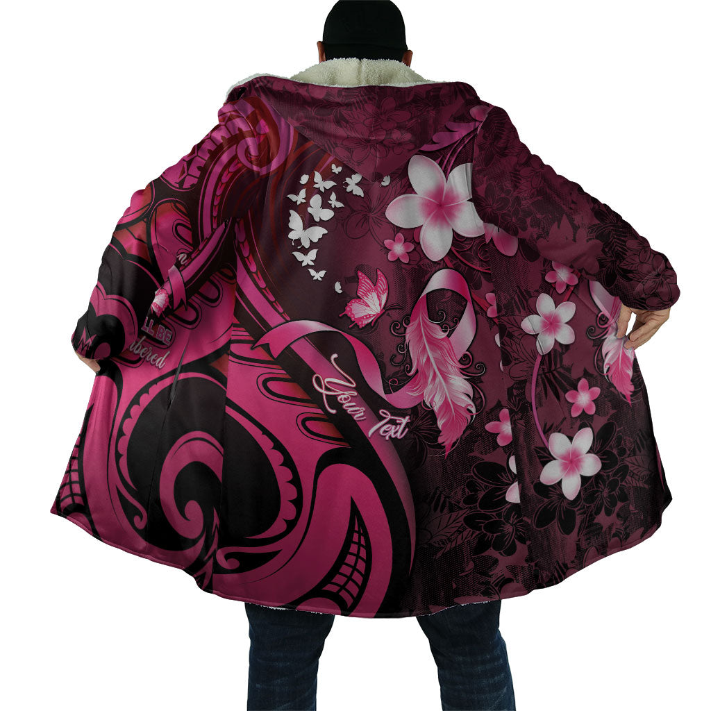 Personalised Memorial Breast Cancer Support Cloak Plumeria Floral Tribal Pattern