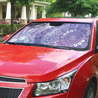 Australia Epilepsy Support Auto Sun Shade Purple Butterflies Aboriginal