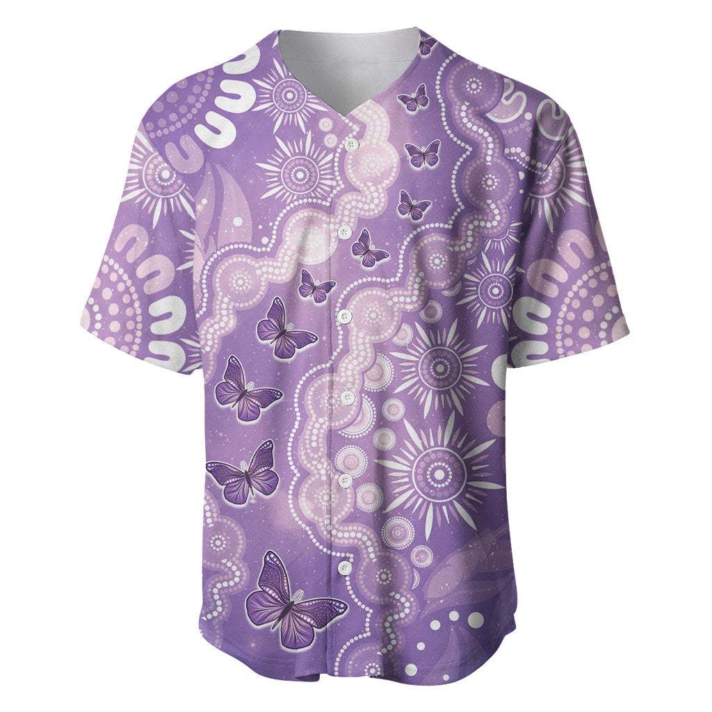 Australia Epilepsy Support Baseball Jersey Purple Butterflies Aboriginal