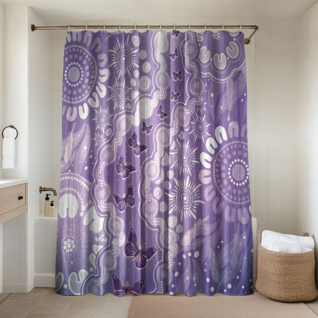 Australia Epilepsy Support Bathroom Set Purple Butterflies Aboriginal