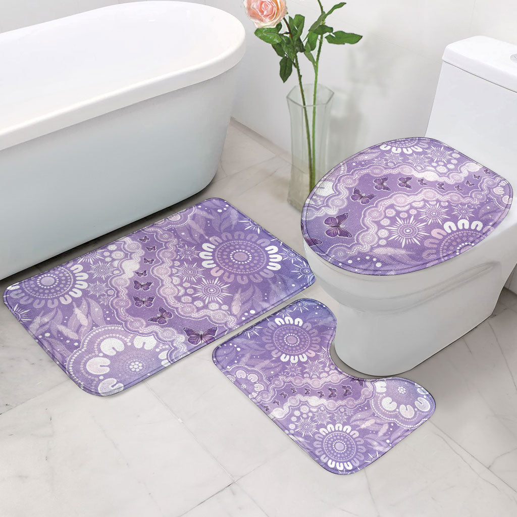 Australia Epilepsy Support Bathroom Set Purple Butterflies Aboriginal