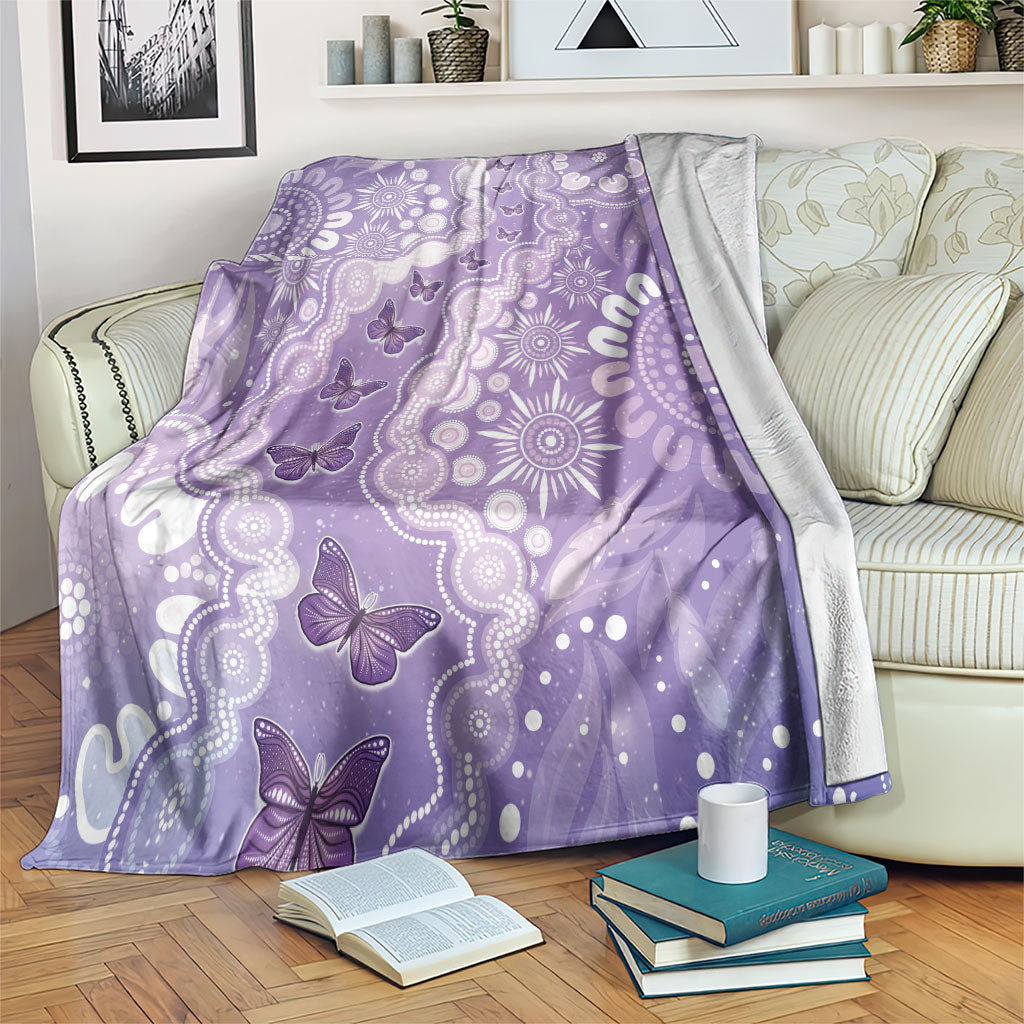 Australia Epilepsy Support Blanket Purple Butterflies Aboriginal