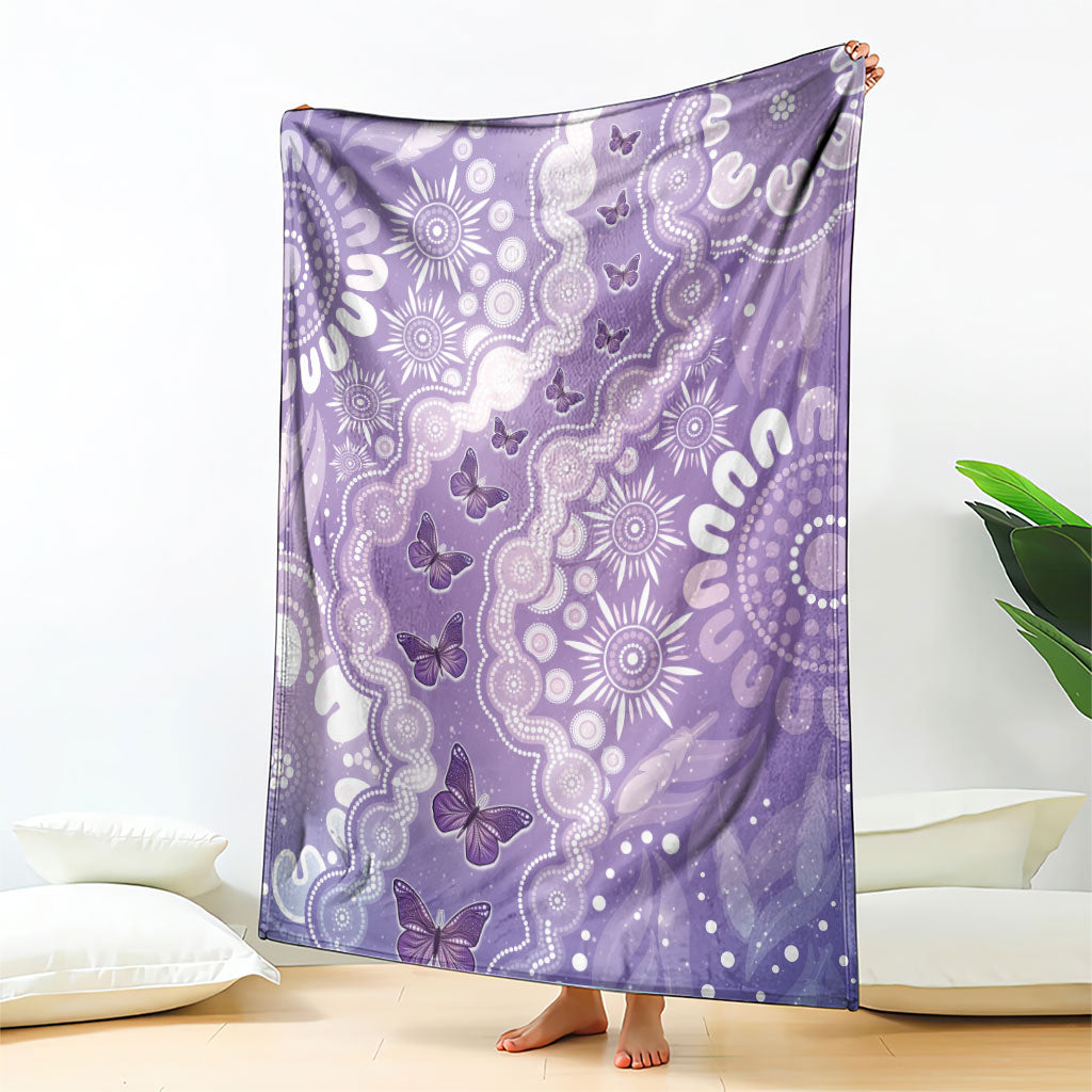 Australia Epilepsy Support Blanket Purple Butterflies Aboriginal