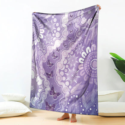 Australia Epilepsy Support Blanket Purple Butterflies Aboriginal