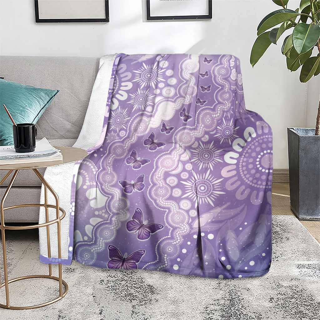 Australia Epilepsy Support Blanket Purple Butterflies Aboriginal