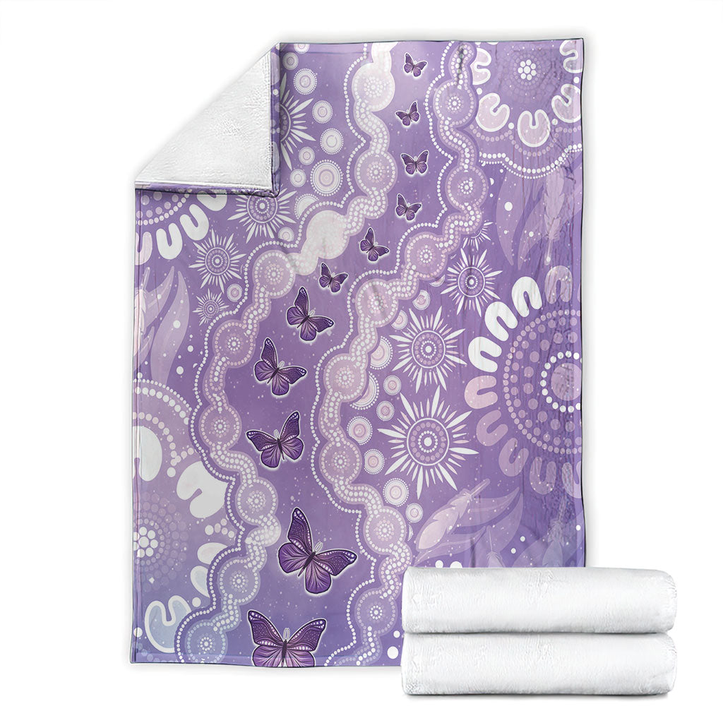Australia Epilepsy Support Blanket Purple Butterflies Aboriginal