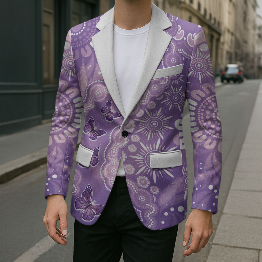 Australia Epilepsy Support Blazer Purple Butterflies Aboriginal