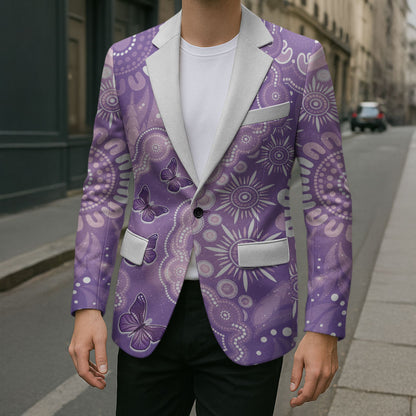 Australia Epilepsy Support Blazer Purple Butterflies Aboriginal