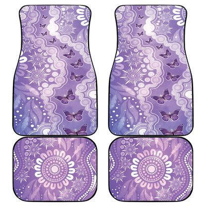 Australia Epilepsy Support Car Mats Purple Butterflies Aboriginal