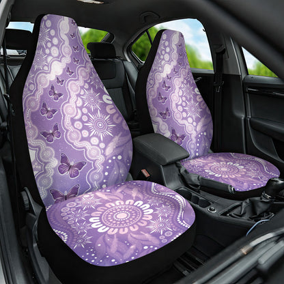 Australia Epilepsy Support Car Seat Cover Purple Butterflies Aboriginal