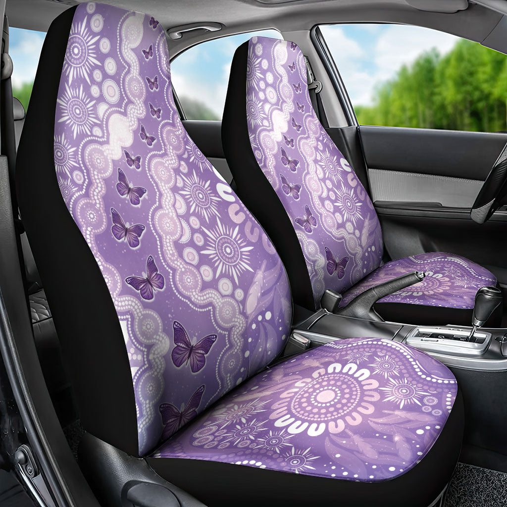 Australia Epilepsy Support Car Seat Cover Purple Butterflies Aboriginal