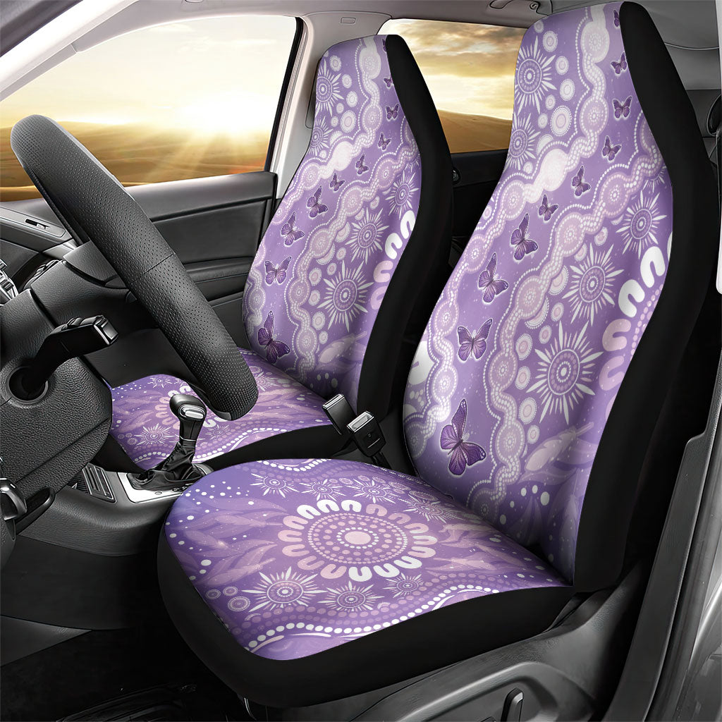 Australia Epilepsy Support Car Seat Cover Purple Butterflies Aboriginal