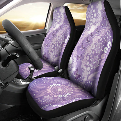 Australia Epilepsy Support Car Seat Cover Purple Butterflies Aboriginal