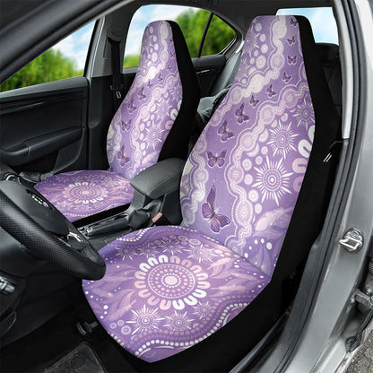 Australia Epilepsy Support Car Seat Cover Purple Butterflies Aboriginal