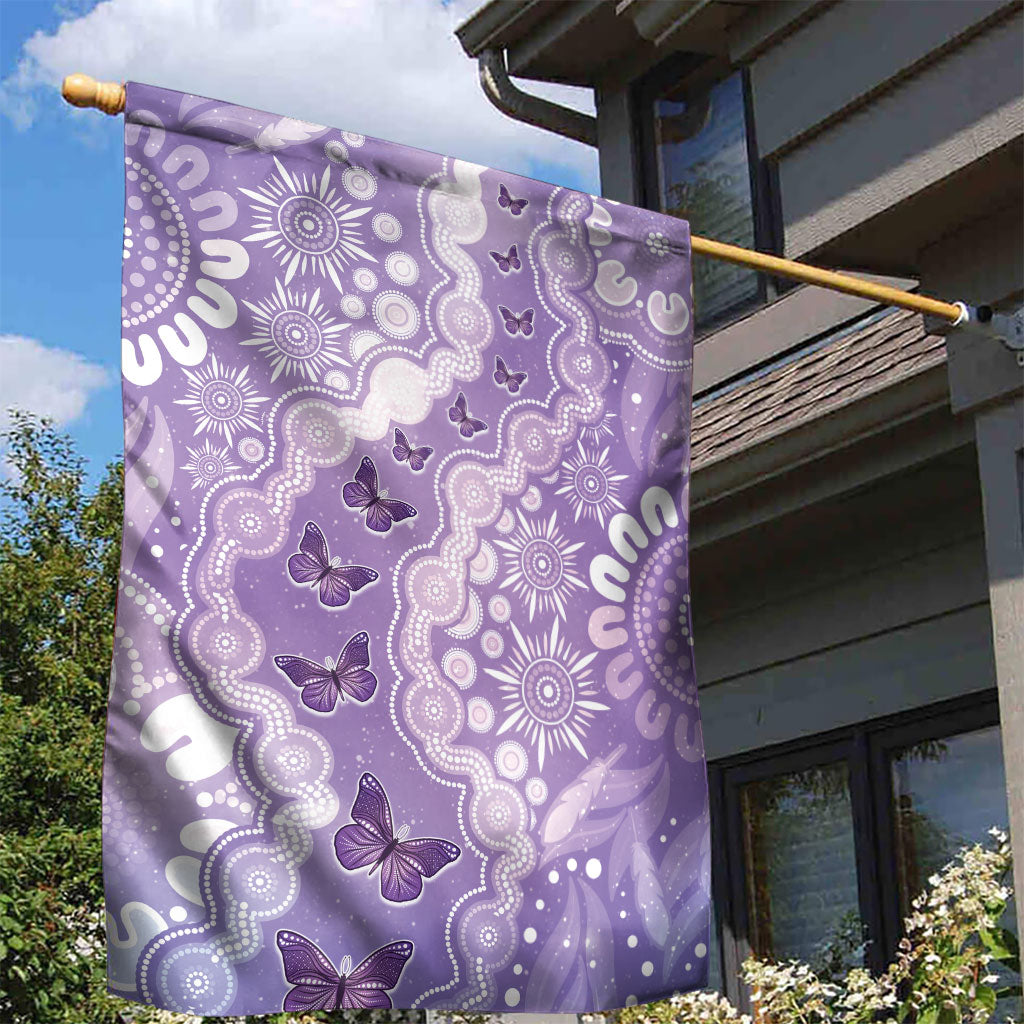 Australia Epilepsy Support Garden Flag Purple Butterflies Aboriginal