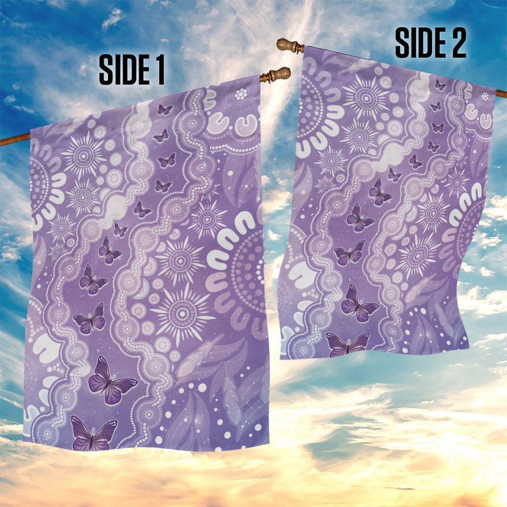 Australia Epilepsy Support Garden Flag Purple Butterflies Aboriginal