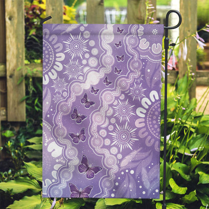 Australia Epilepsy Support Garden Flag Purple Butterflies Aboriginal