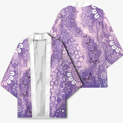 Australia Epilepsy Support Kimono Purple Butterflies Aboriginal