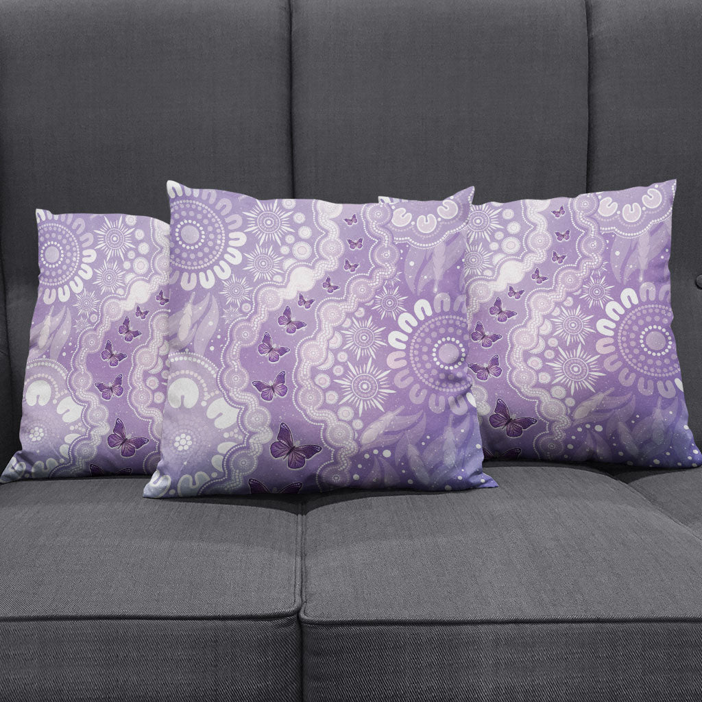 Australia Epilepsy Support Pillow Cover Purple Butterflies Aboriginal