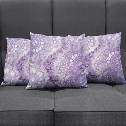 Australia Epilepsy Support Pillow Cover Purple Butterflies Aboriginal