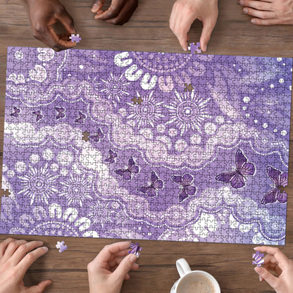 Australia Epilepsy Support Puzzle Purple Butterflies Aboriginal