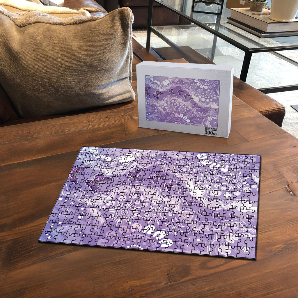 Australia Epilepsy Support Puzzle Purple Butterflies Aboriginal