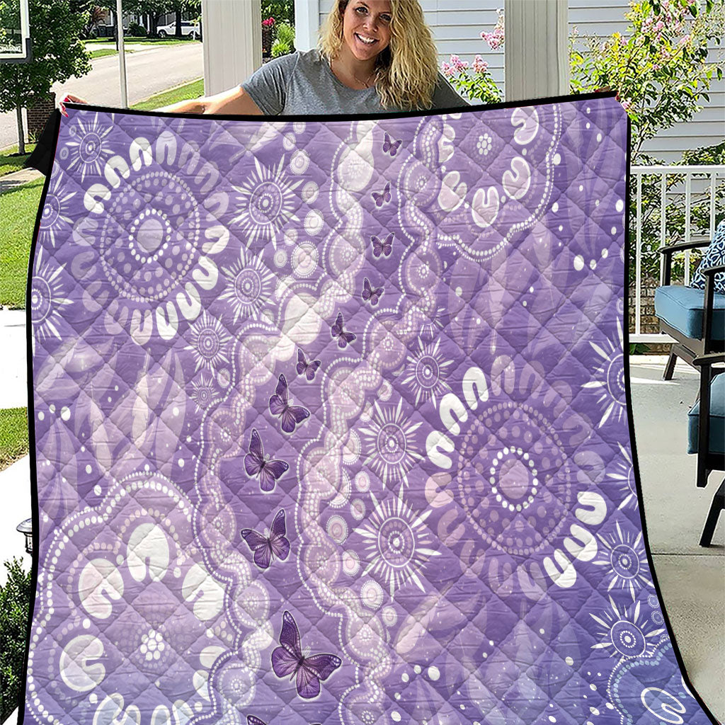 Australia Epilepsy Support Quilt Purple Butterflies Aboriginal