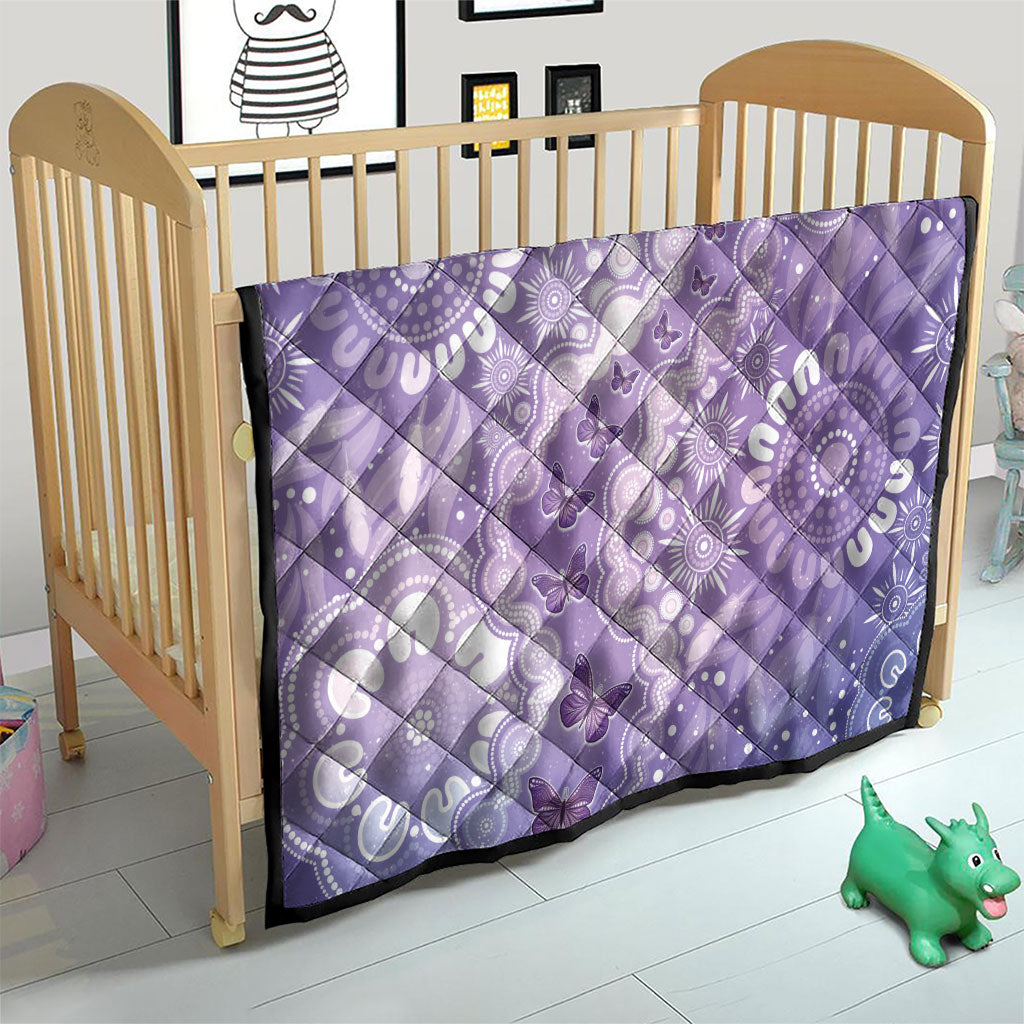 Australia Epilepsy Support Quilt Purple Butterflies Aboriginal