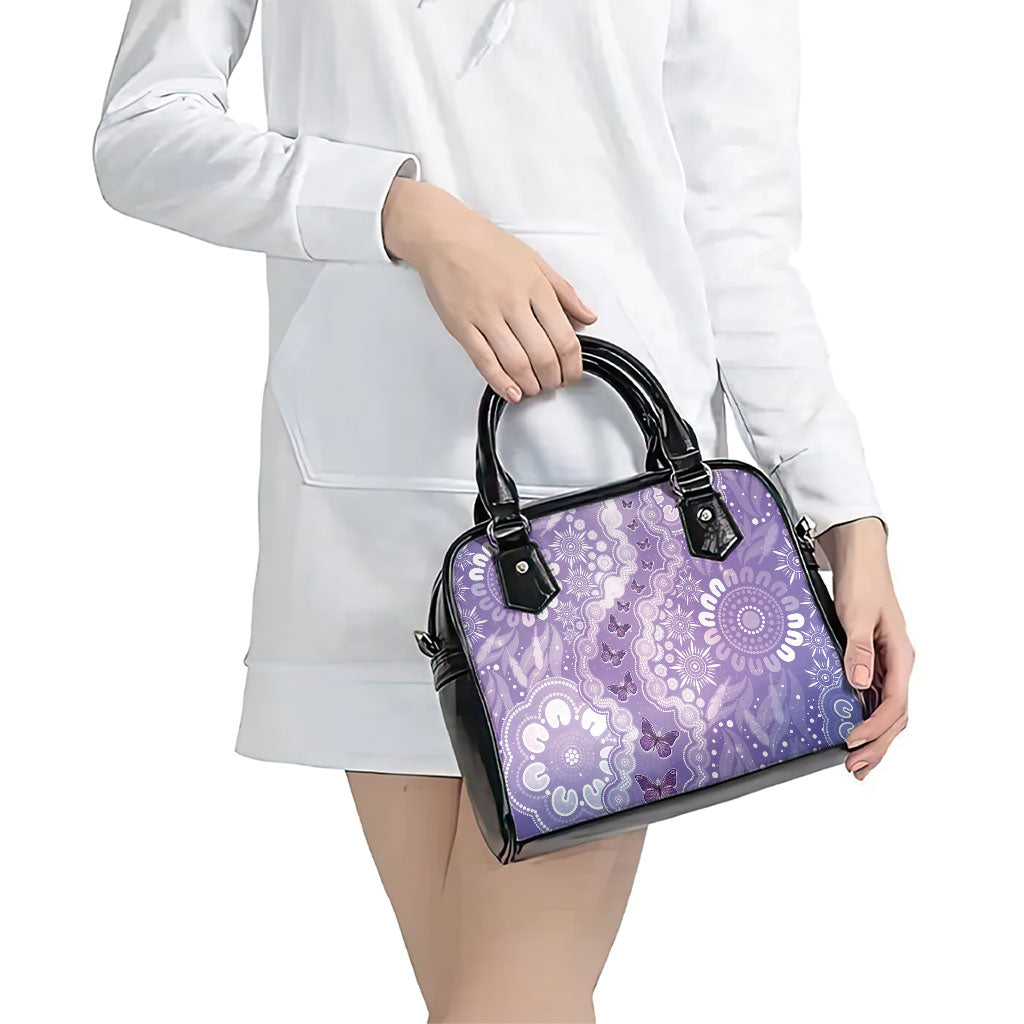 Australia Epilepsy Support Shoulder Handbag Purple Butterflies Aboriginal