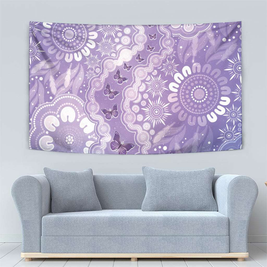 Australia Epilepsy Support Tapestry Purple Butterflies Aboriginal