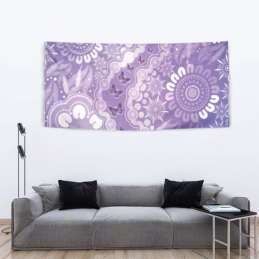 Australia Epilepsy Support Tapestry Purple Butterflies Aboriginal