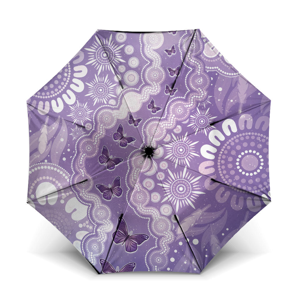 Australia Epilepsy Support Umbrella Purple Butterflies Aboriginal