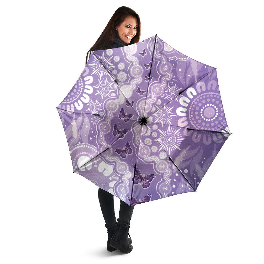Australia Epilepsy Support Umbrella Purple Butterflies Aboriginal