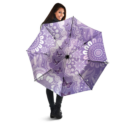 Australia Epilepsy Support Umbrella Purple Butterflies Aboriginal