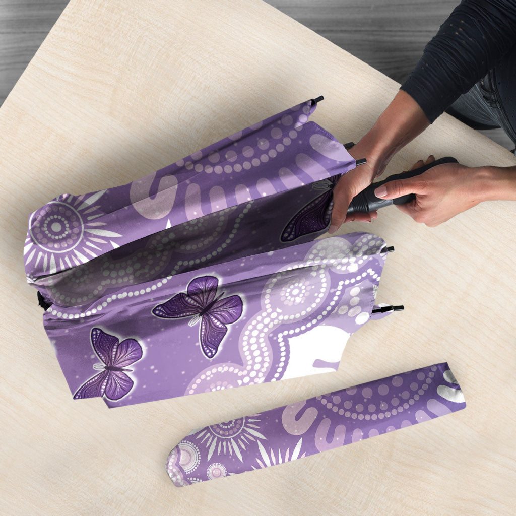 Australia Epilepsy Support Umbrella Purple Butterflies Aboriginal