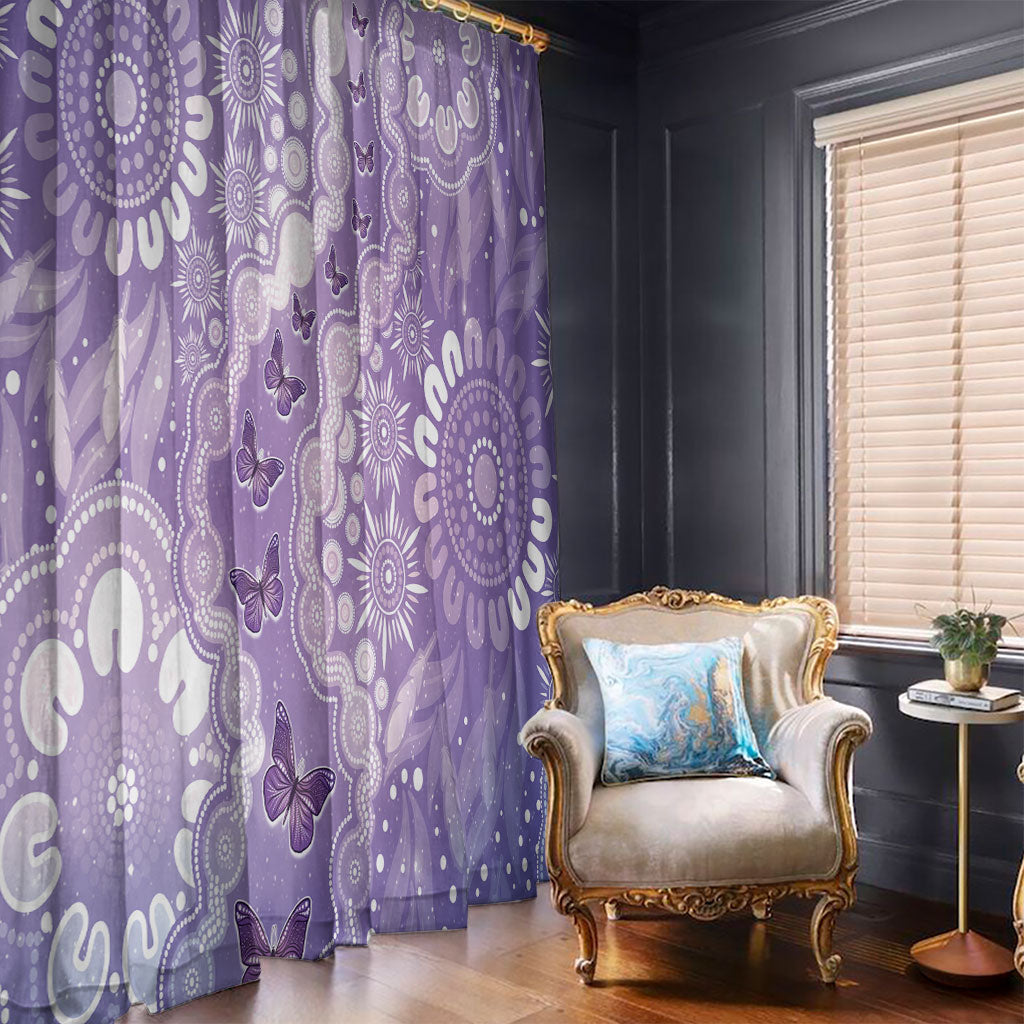 Australia Epilepsy Support Window Curtain Purple Butterflies Aboriginal