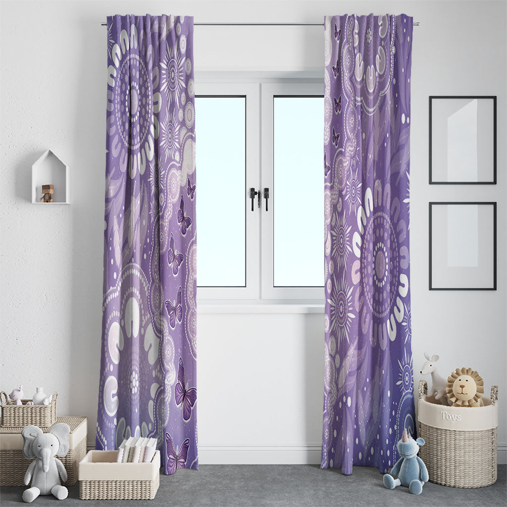 Australia Epilepsy Support Window Curtain Purple Butterflies Aboriginal