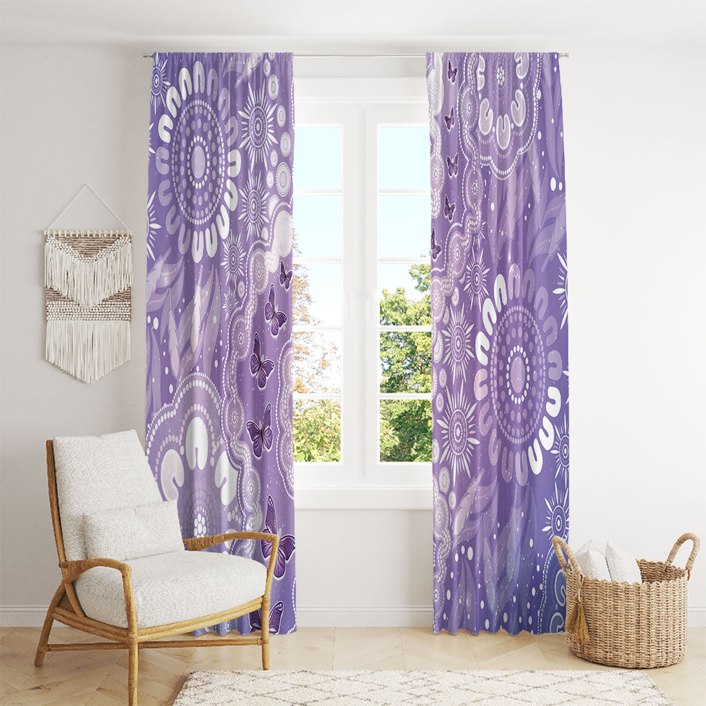 Australia Epilepsy Support Window Curtain Purple Butterflies Aboriginal