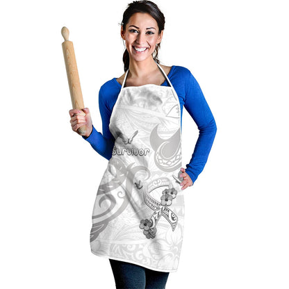Brain Cancer Support Apron Ribbon Polynesian Pattern