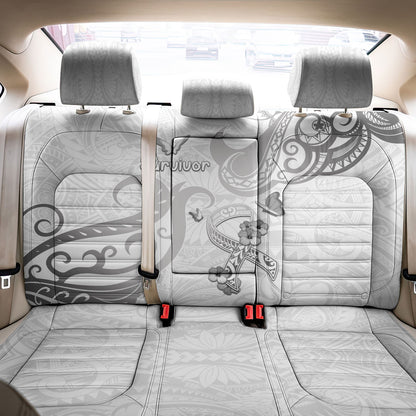 Brain Cancer Support Back Car Seat Cover Ribbon Polynesian Pattern