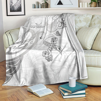 Brain Cancer Support Blanket Ribbon Polynesian Pattern